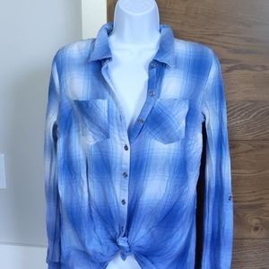Wendy Bellisimo Blue Plaid Shirt